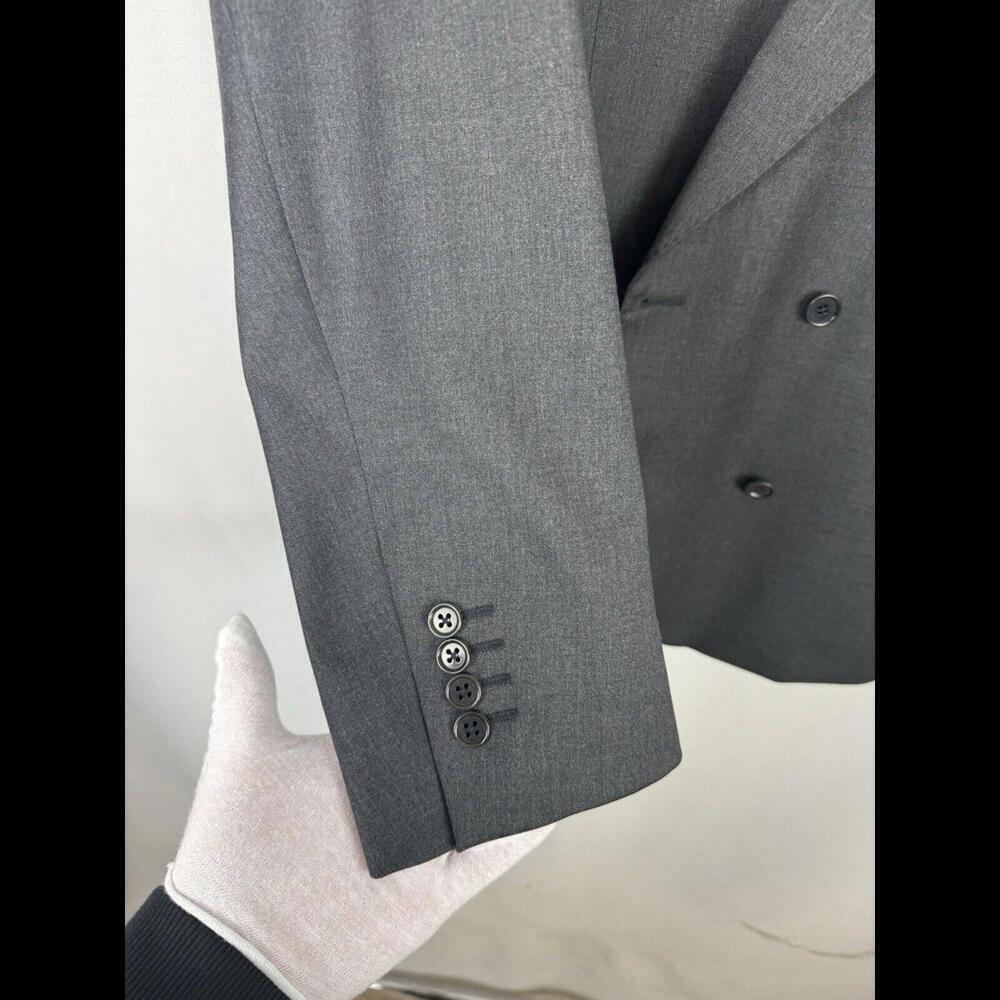 Tombolini Virgin Wool Double-Breasted Blazer Jacket Gray Size 58 - 7 EU, 46 US - Picture 5 of 11